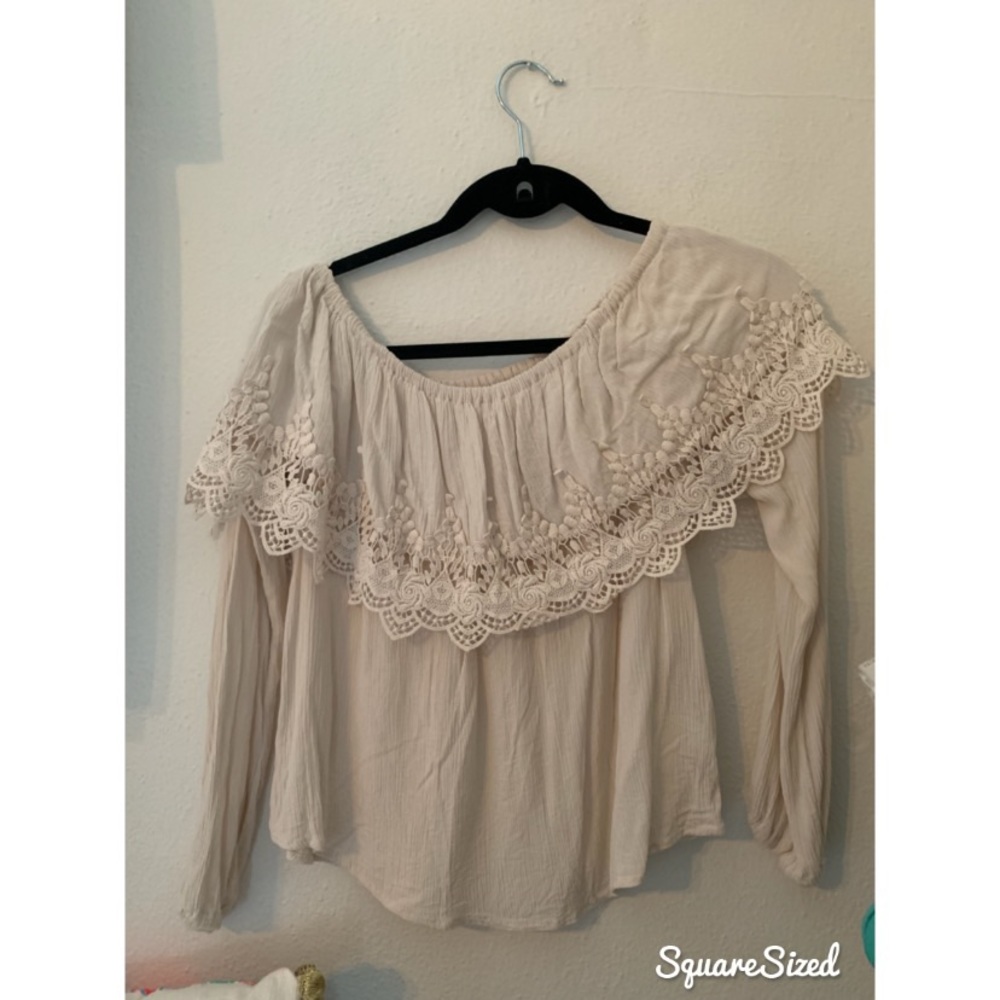 Altar’d State Off the Shoulder Cream Top